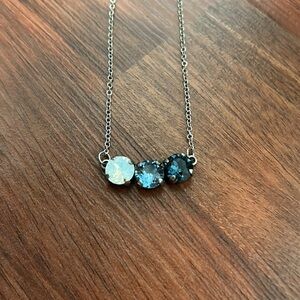 Blue Swarovski Crystal Ombré Necklace